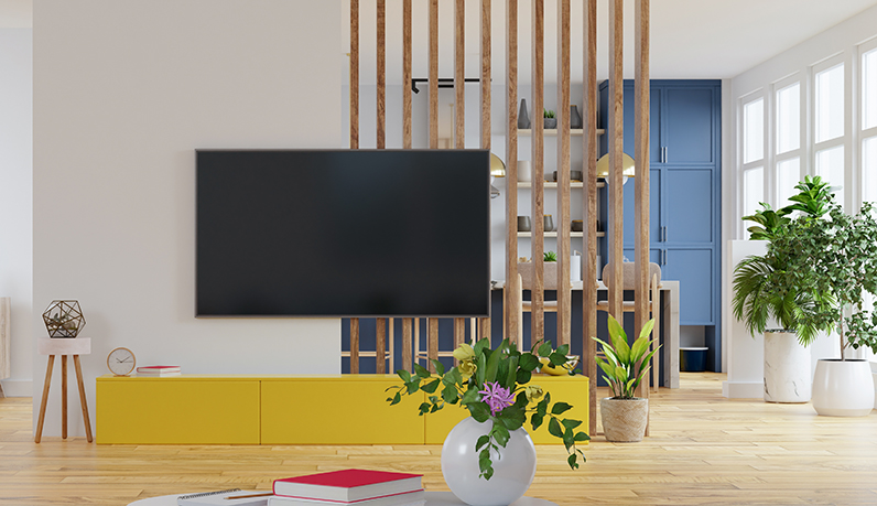 Sala de estar com plantas